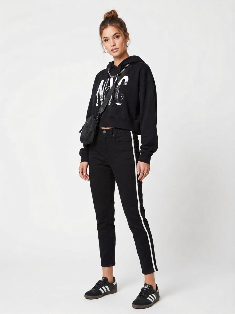 BLANKNYC $98 NWT W 14” I28” The Rivington High-Rise Tapered Jeans w/ Stripe 25/0